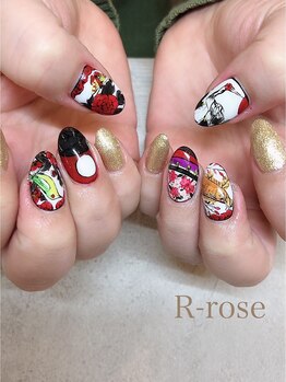 アールローズ(R-rose)/花札ネイル ¥13200