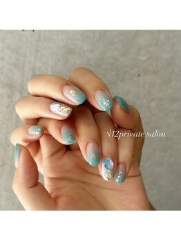 ルート12/ターコイズブルーの夏ネイル