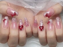 ピオミエルネイル 新宿(pio miel nail)/ハートリボンネイル