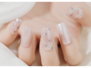 シンプル薔薇ネイル