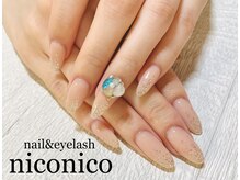 ネイル アンド アイラッシュ ニコニコ(niconico)/ビジュー盛り