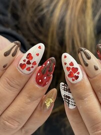 バレンタインネイル