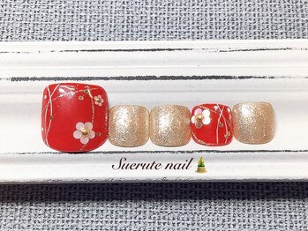 スエルテ ネイルサロン 北千住店/お正月フットネイル ¥9000
