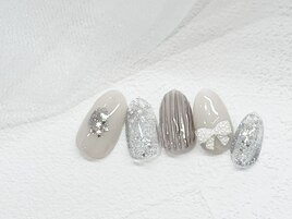 ストライプネイル/リボンネイル