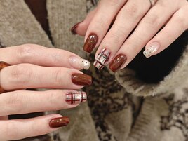 【チェックネイル】