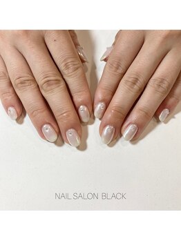 ブラック 池尻大橋店(BLACK)/ホワイトオーロラネイル