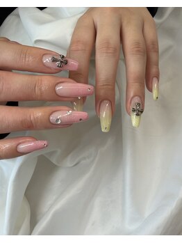 春グラデーションネイル