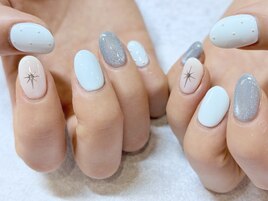 ブルー　マグネット　ドット