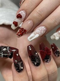 バレンタインネイル