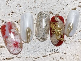 O-21 大人可愛いお正月ネイル