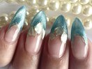 タイルアートフレンチネイル