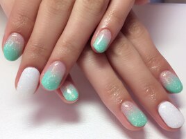 ミントグリーン×ラメグラ