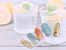 ネイルサロン&スクール ジーナ(GINA)/涼し気ラメラメクリアネイル♪