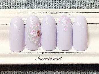 スエルテ ネイルサロン 北千住店/クリアフラワーネイル ¥7000