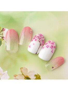 ラ カゼッタ(La casetta)/押し花桜の木ネイル