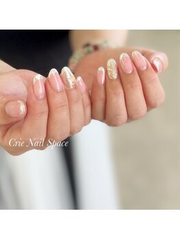 クリエネイルスペース 伊勢店(Crie Nail Space)/上品なガラスフレンチ