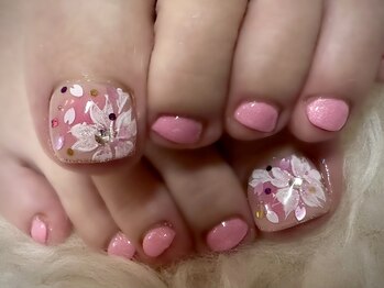 アミュリー ネイル アトリエ(Amury nail atelier)/桜 ピンク フラワー シンプル