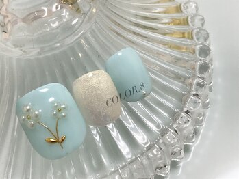 ネイルサロン カラーエイト(Nailsalon COLOR.8)/お花・パール・ワイヤー