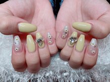 レアネイル 新宿(le'a nail)/イエローフラワーネイル