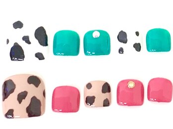 ネイルサロン クイール 小山店(NAIL SALON QUILL)/ワンカラー＋アニマル柄