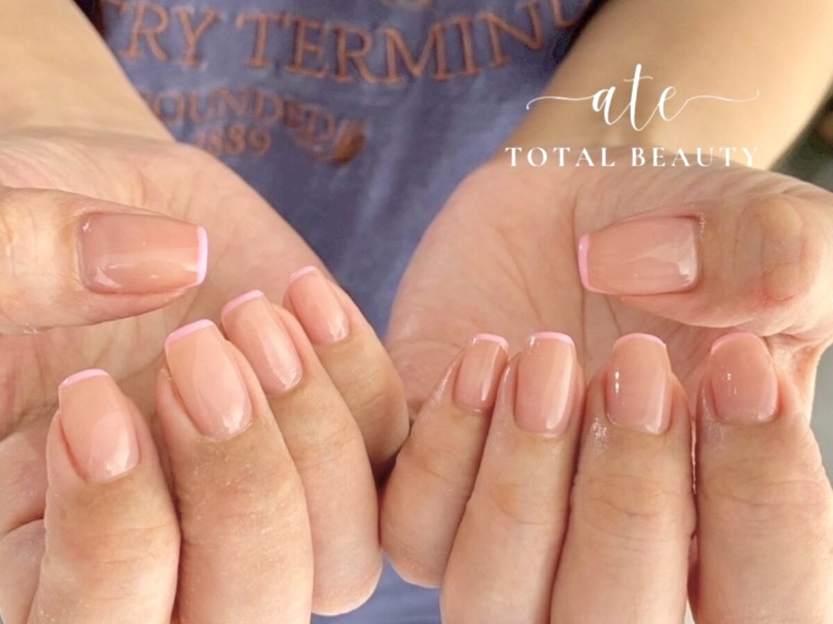 103))付け爪 フレンチガーリー リボン ネイルチップ ミラー ウィッシュコア