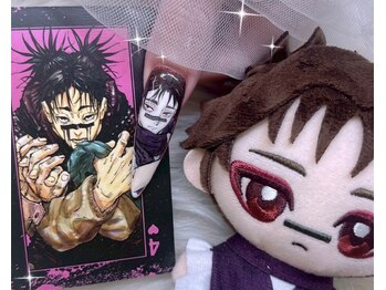 痛ネイル 手書き ロング