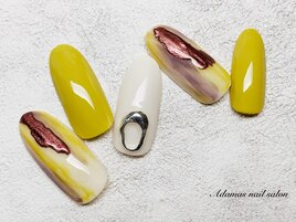 ミラーニュアンス塗りかけネイル