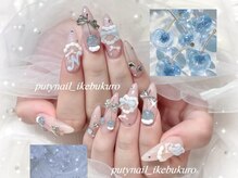 プティネイル 池袋(Puty Nail)/水色さくらんぼネイル♪スカルプ