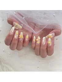 推しネイルリボンネイル