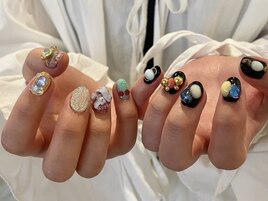 パーツ盛り盛りネイル