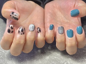 リベロネイル(Libero Nail)/アシメ×レオパード