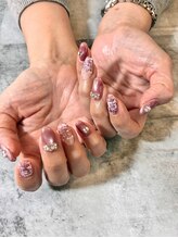 coreTH/ボルドーツイードネイル