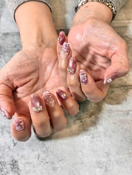 coreTH/ボルドーツイードネイル