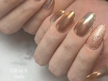 グレース ネイルズ(GRACE nails)/キラキラミラーネイル