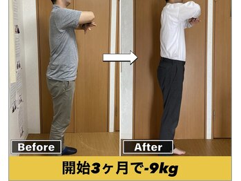 整体院すみれ/開始3ヶ月-9kg　84.8kg→75.８kg
