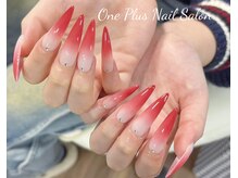 ワン プラス(ONE PLUS)/長さ出し赤グラデーション