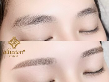 アリュージョン 四条烏丸店の写真/サロンデビューの方や、大人っぽくなりたい20代女子にも人気!間引きでふんわり、ナチュラルで品のある眉毛!