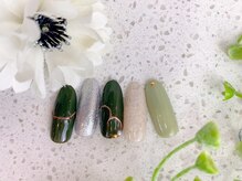 ネイルサロン&スクール ジーナ(GINA)/秋色ハートネイル