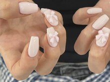 ジェミーネイル エビス(Jemiy nail ebisu)/ワントーンリボンシンプル