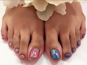 アイリッシュネイル 久屋大通店(Irish Nail)/左右違い×ユニコーンネイル