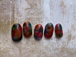 カラフルタイダイネイル