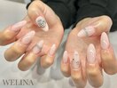 長さだし10本+ワンカラーネイル