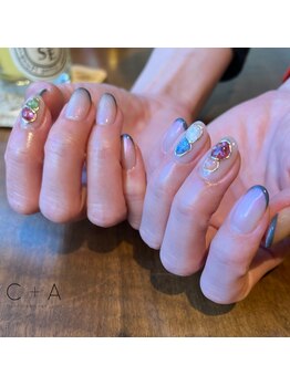 シープラスエー(C+A)/天然石風アート× 細フレンチ