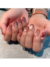 マグネット×フレンチネイル