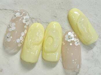 春 ぷっくり フラワーネイル