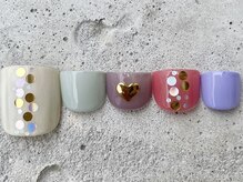 フリークネイル(FREAK Nail)/POPホログラムハートFOOT ¥10000