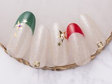 モンスリール 麻布十番(Mon Sourire)/クリスマスカラーフレンチネイル