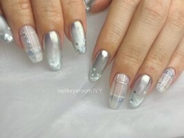 チェック柄/シルバーミラー