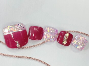 ネイルサロン シェル(Nail Salon SHELL)/先端キラキラフットネイル☆