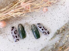 キラキラレオパードネイル